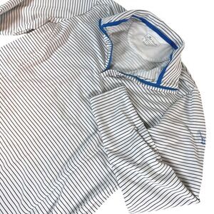 Peter Millar White Black Stripe Quarter Zip Golf Pullover Women's Large Sporty